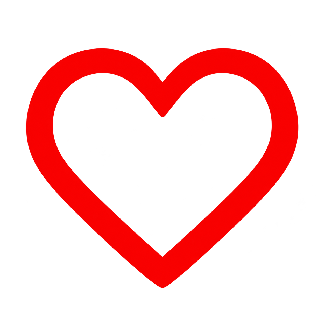 Bold Red Hollow Heart Icon