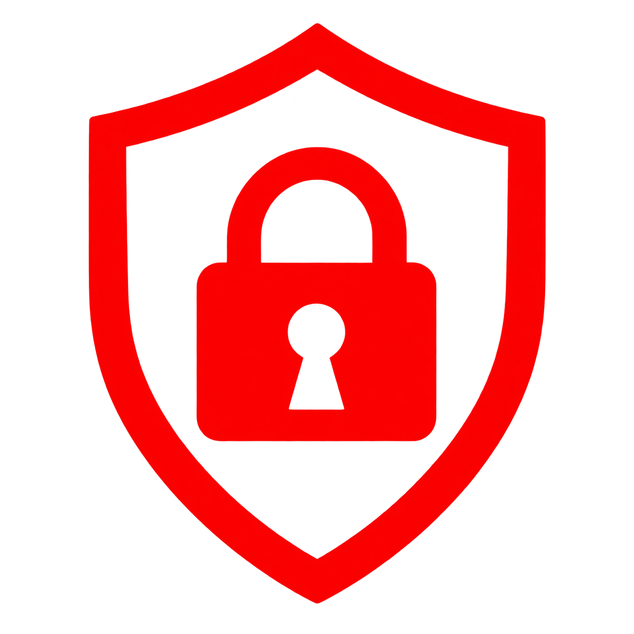 Red Shield Padlock Icon
